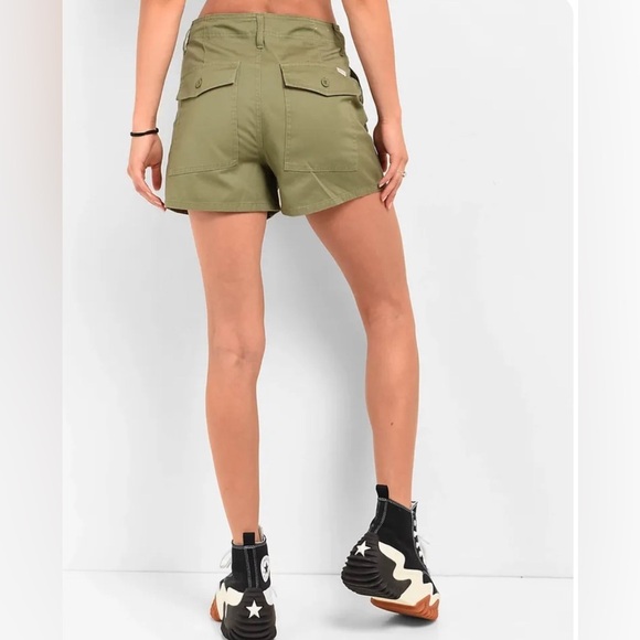 NEW BRIXTON - High Waist Utility Shorts in Olive Green - Picture 3 of 8